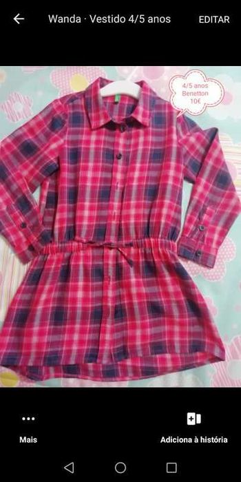 Vestido 4/5 anos benetton