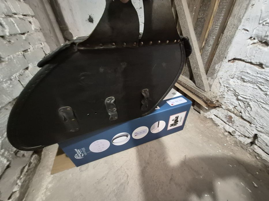 Kufry skórzane chopper duże