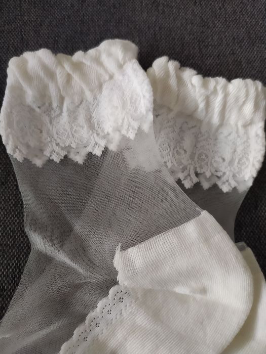 Skarpetki białe, komunia, wesele