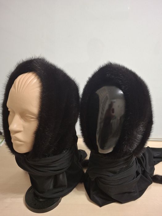 Капор-косинка норковий сірий