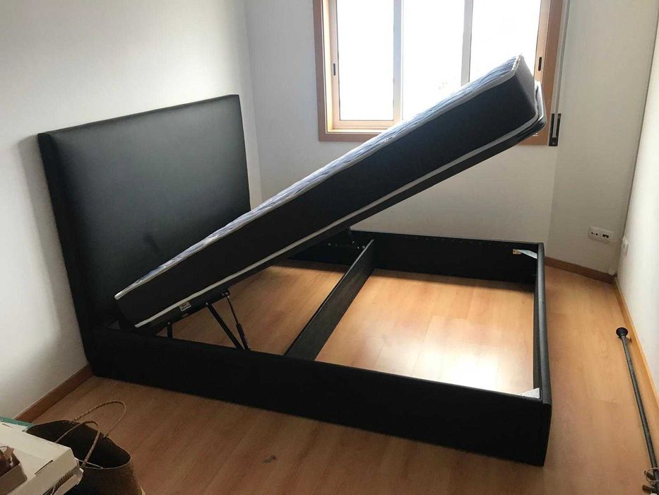 Pack cama completa lisa 1.90 x 1.40 , incluso estrado e colchão oferta