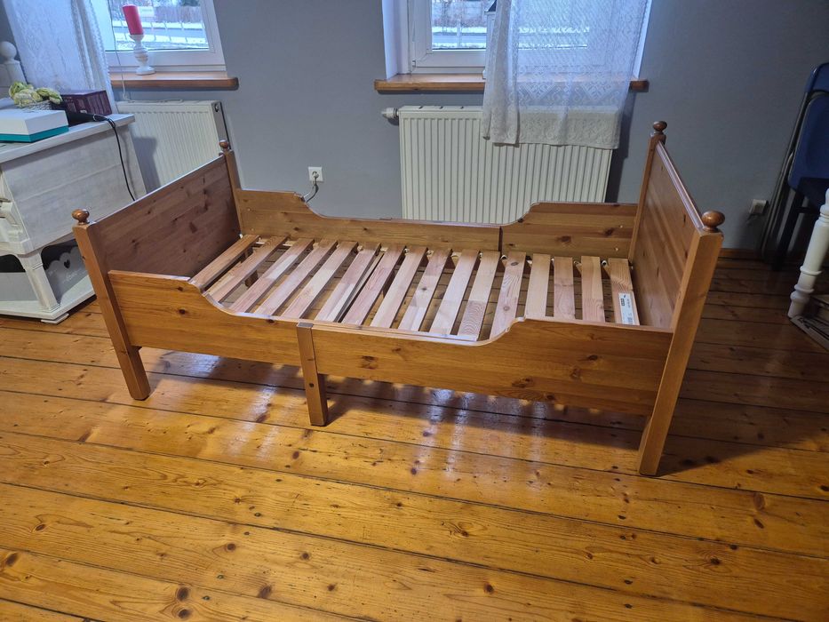 Łózko rozsuwane dzieciece IKEA Leksvik rama z dnem