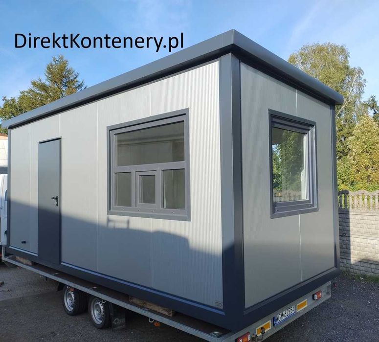 Kontener stróżówka portiernia z WC 6x2,5m Producent