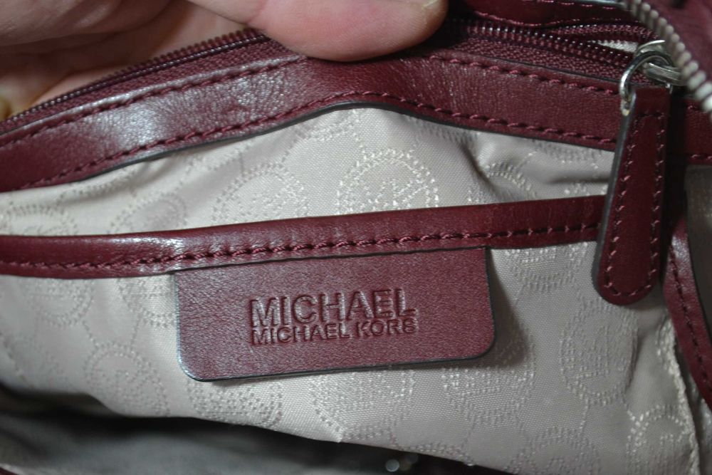 michael kors сумка кожаная бордовая оригинал