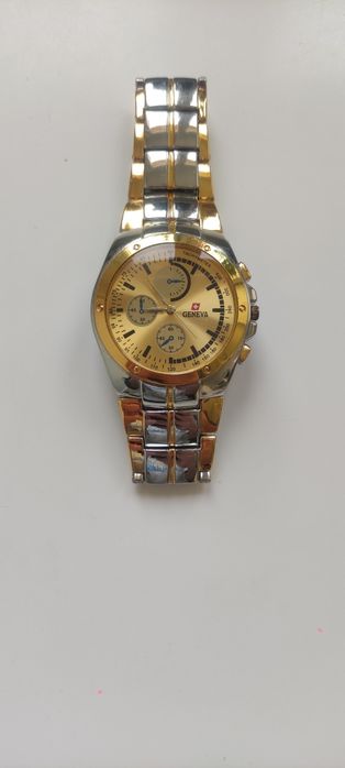 Zegarek analogowy Geneva, złoty kolor