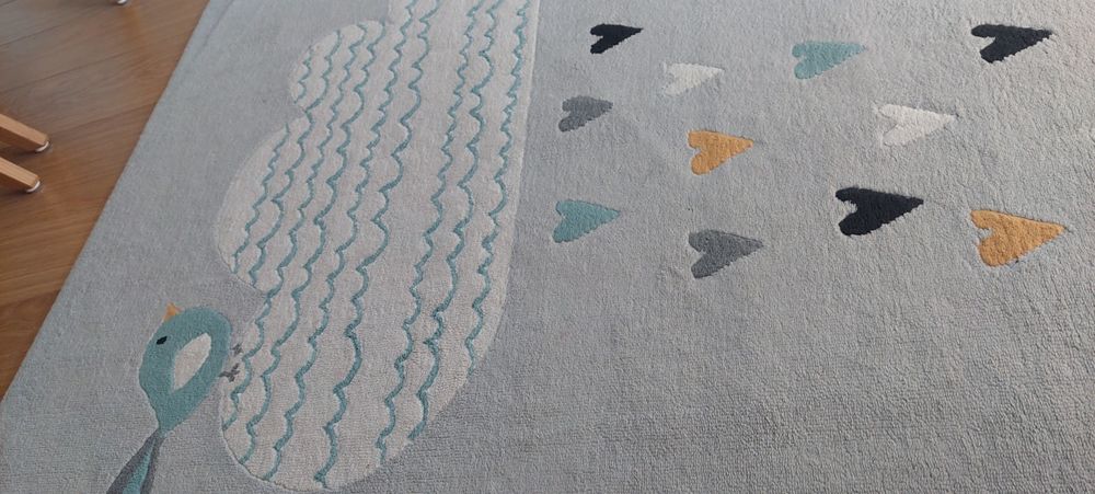 WYPRANY, 120x170 dywan dziecięcy dla dziecka szary krótkowłosy czysty