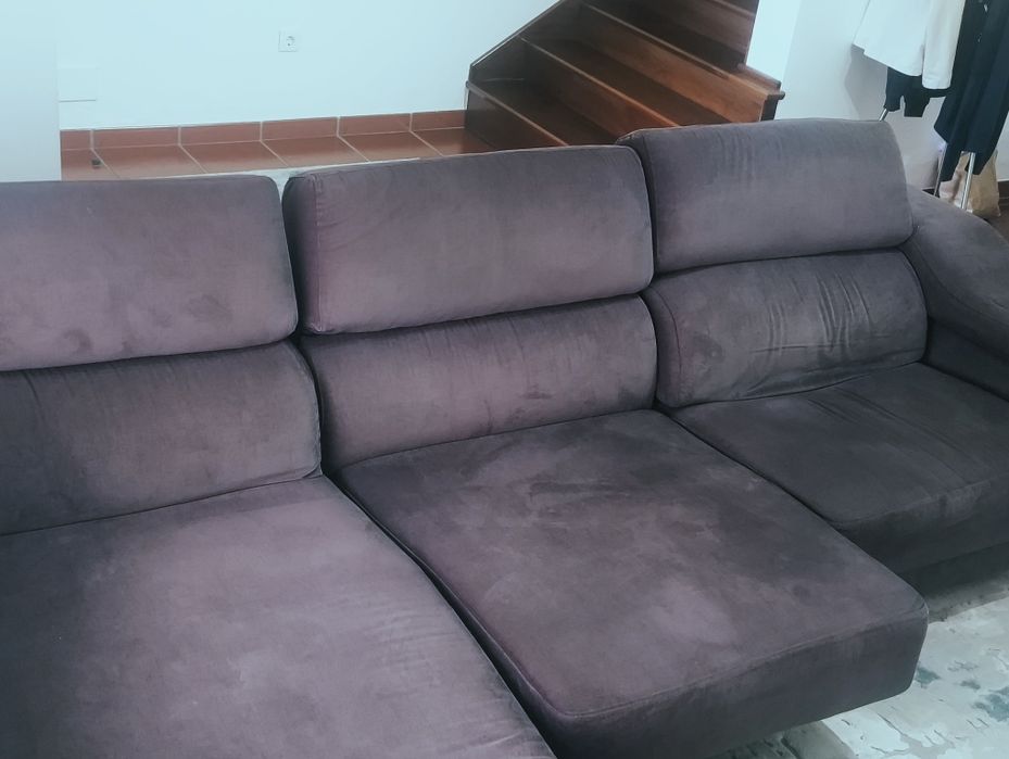 Sofá Chaise Longue + 2 Puffs - tecido lavável