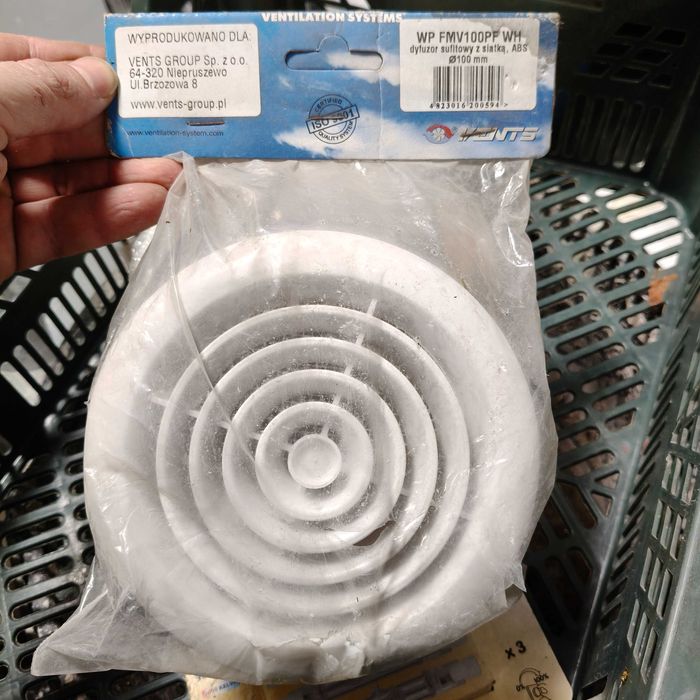 Dyfuzor sufitowy z siatką/kratka wentylacyjna