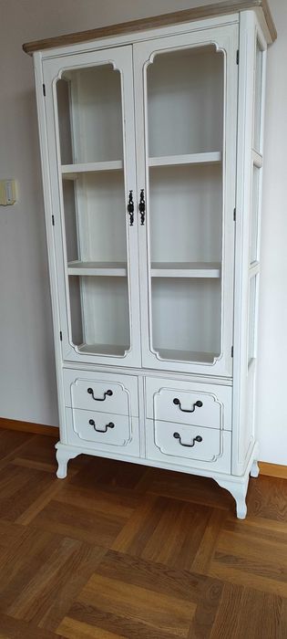 Witryna komoda retro biała