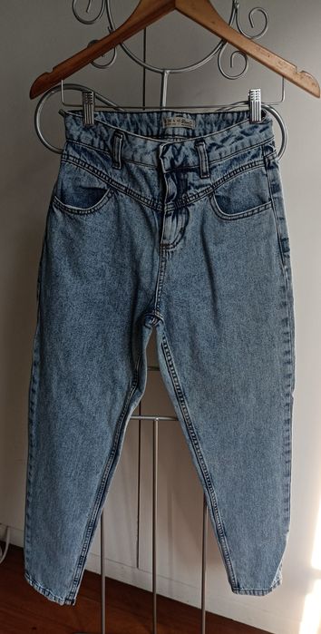 Calças de ganga cintura subida