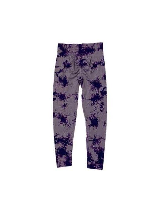 Легінси спортивні з ефектом пуш-ап фіолетові бузкові принт