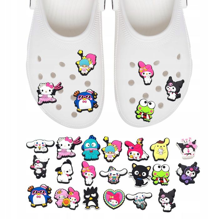 Przypinki do Crocs HELLO KITTY do butów telefonu torby zestaw 20 szt