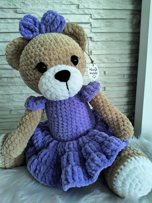 Miś misia wykonany na szydełku DOSTĘPNY OD RĘKI