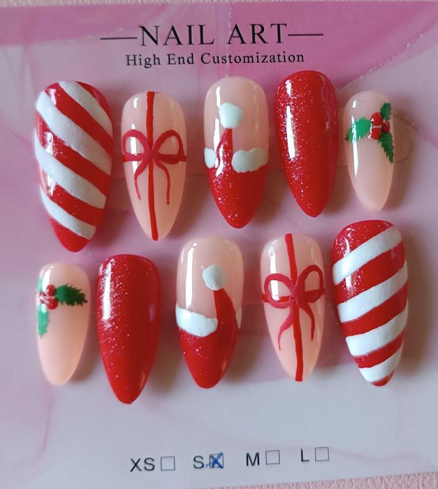 Paznokcie press-on ręcznie malowane