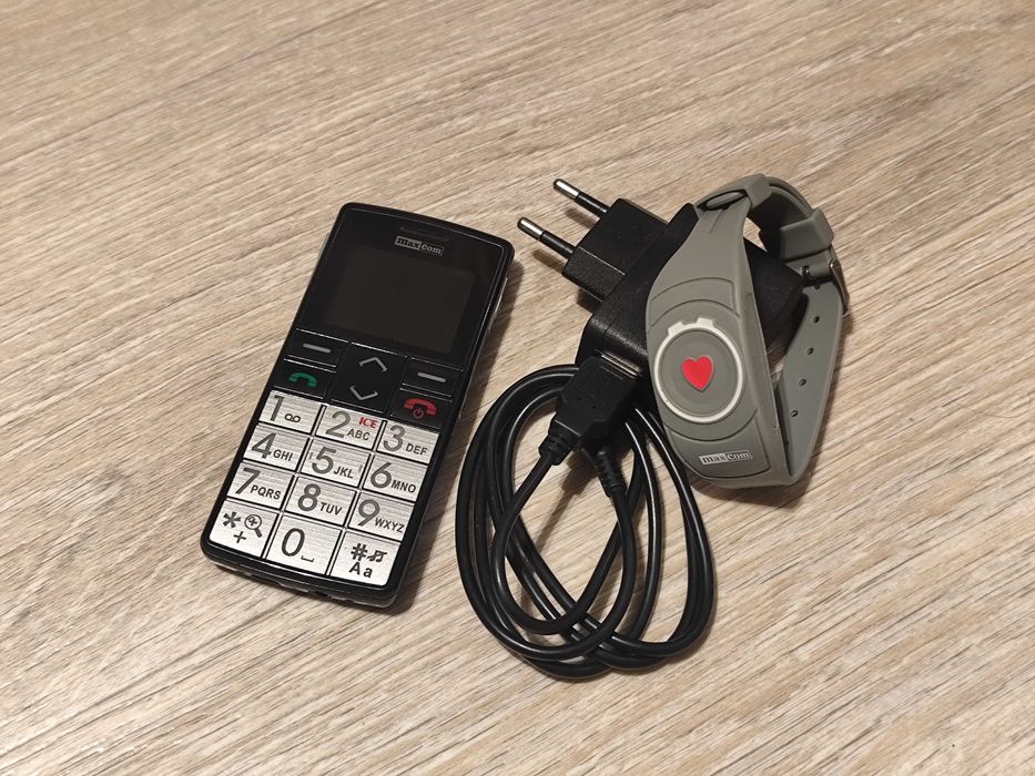 Telefon Maxcom MM715BB + Bransoletka SOS - idealny dla seniora!