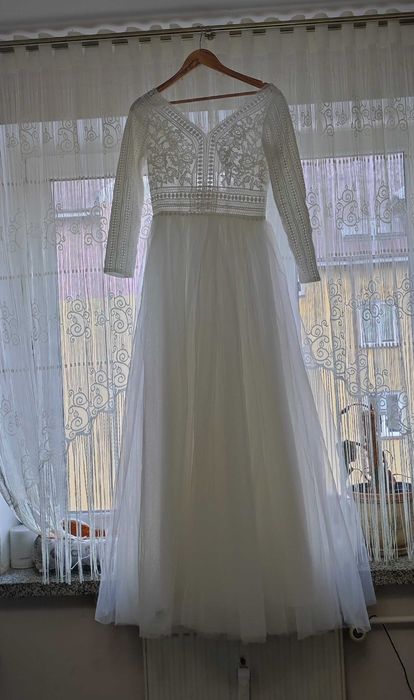 Suknia ślubna Boho długi rękaw