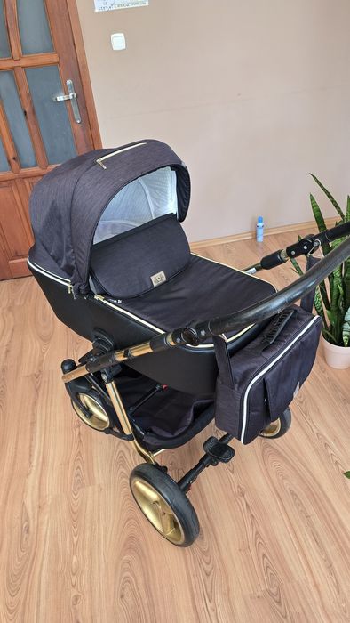 Wózek dziecięcy Adamex Reggio Special Edition Gold Y85 + gondola + torba