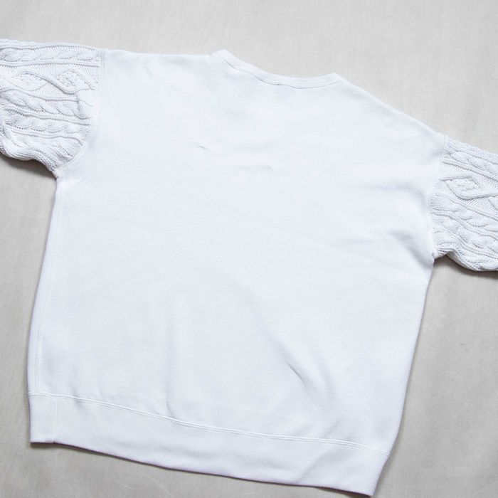 Polo Ralph Lauren Knitted sleeve white cotton blend sweatshirt bluza L
