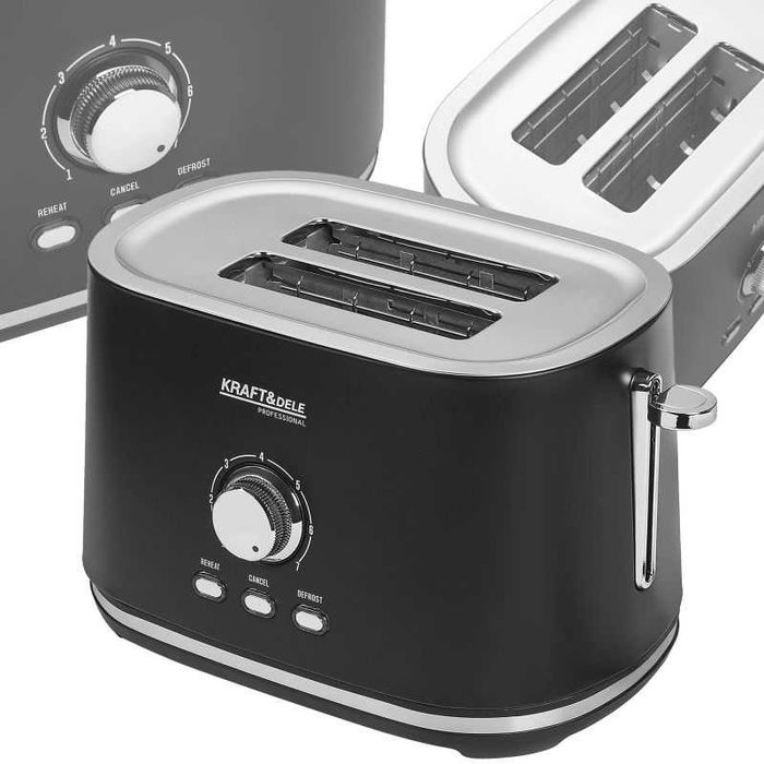 TOSTER ELEKTRYCZNY 1000W 7 poziomów 2 kromki czarno-srebrny KD4156