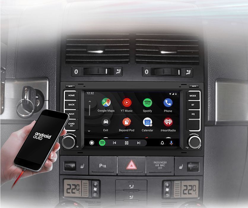 VW Touareg Multivan T5 – Radio Android 7" CarPlay Android Auto 2GB/32GB GPS Nawigacja Stacja Multimedialna WiFi Bluetooth DSP PL