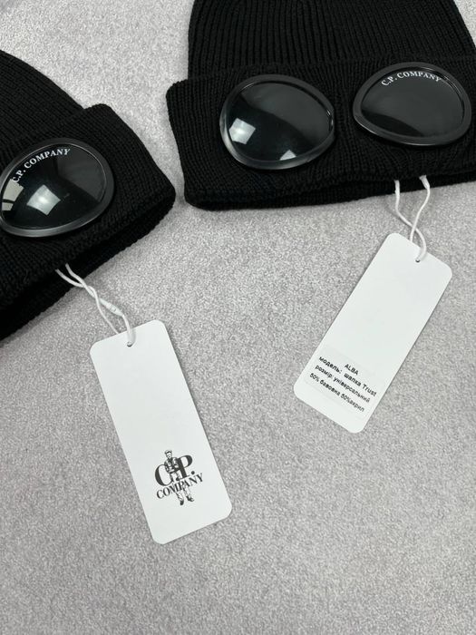 Шапка C.P. Company з двома лінзами, трендова шапка сп компані/сипи