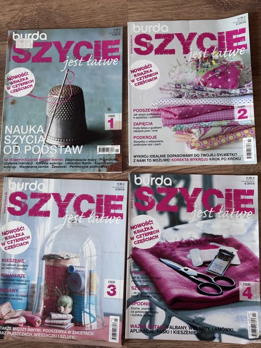 Burda szycie jest łatwe 4 części książka w wydaniu gazet