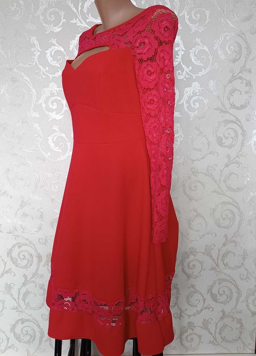 євро 42  46-48-50 яскрава червона сукня красное платье плаття на свято