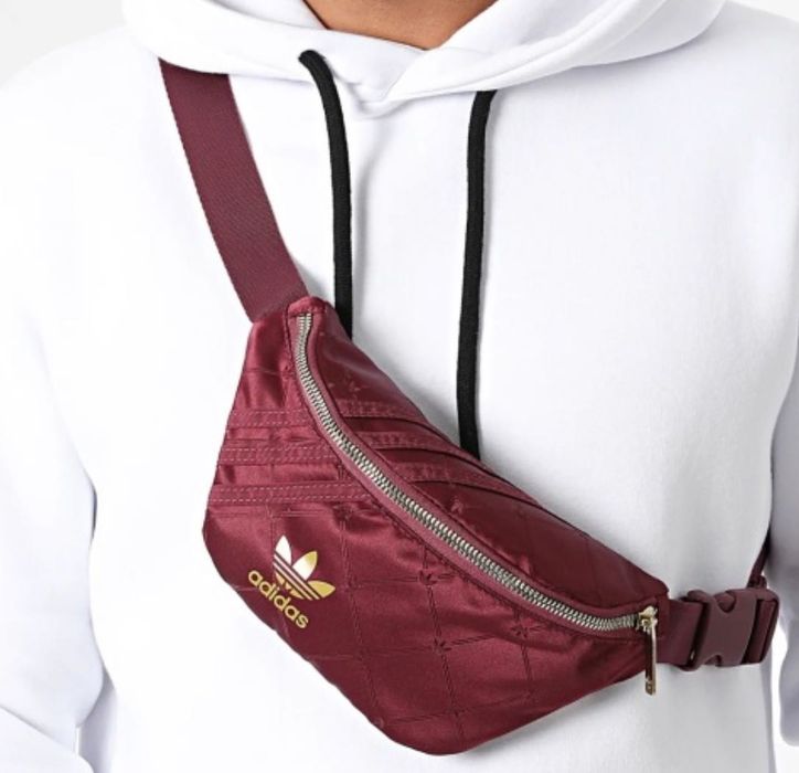 Adidas Saszetka nerka BORDOWO ZŁOTA