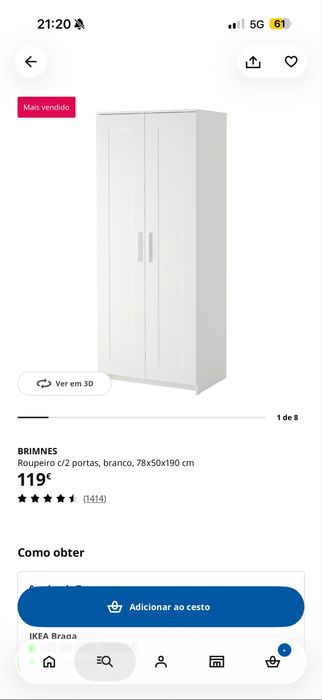 Roupeiro branco 2 portas ikea