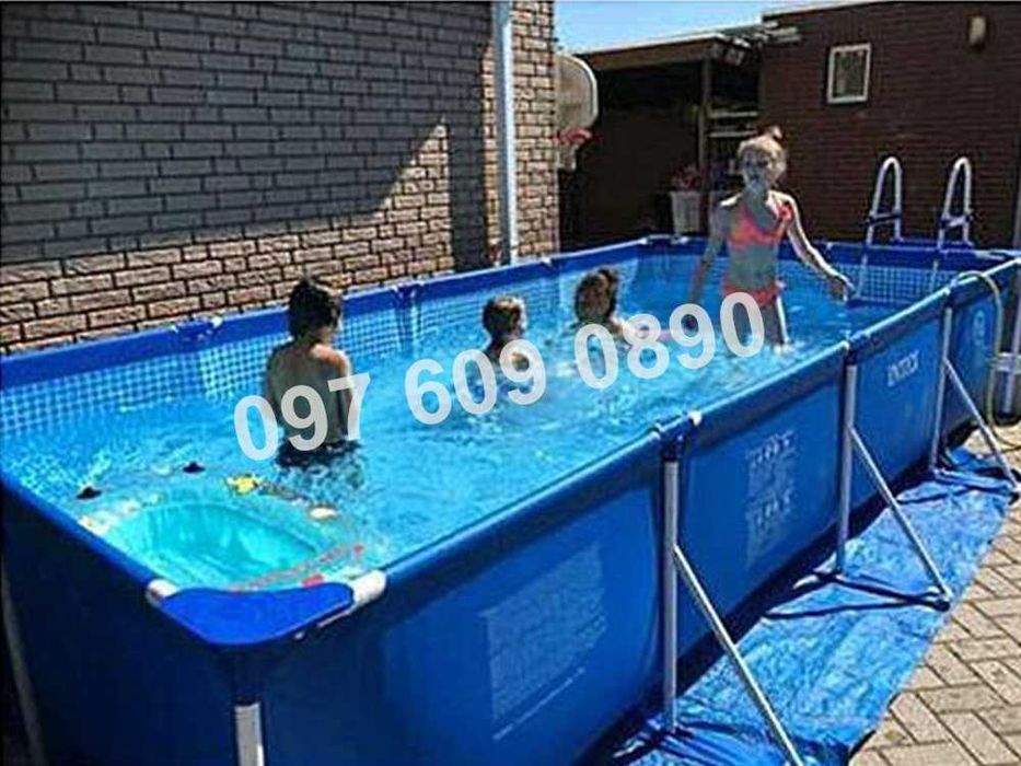 Басейн каркасний прямокутний Intex Metal Frame 450х220х84Оригінал Нові