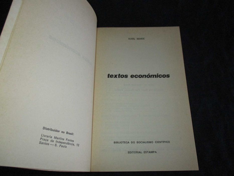 Livro Textos Económicos Karl Marx