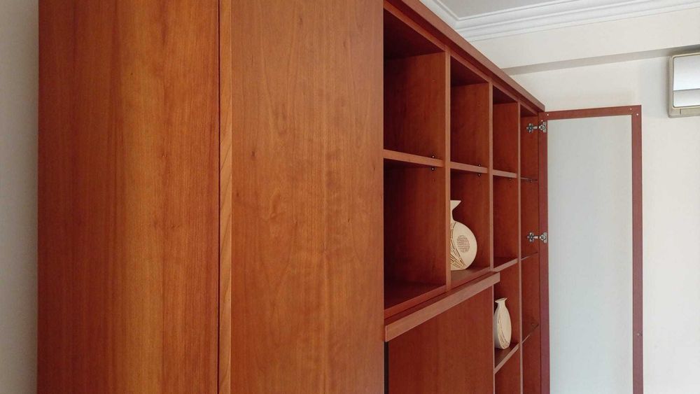 Estante Sala, mobília cerejeira com prateleiras