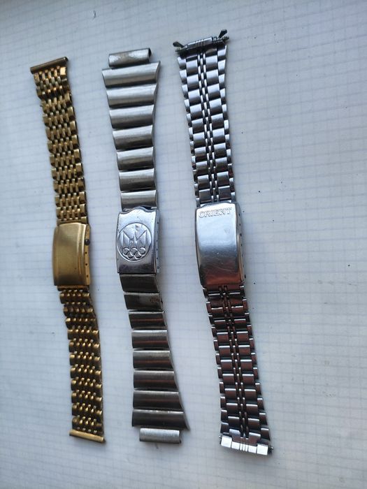 Браслеты на часы жёлтый и белый