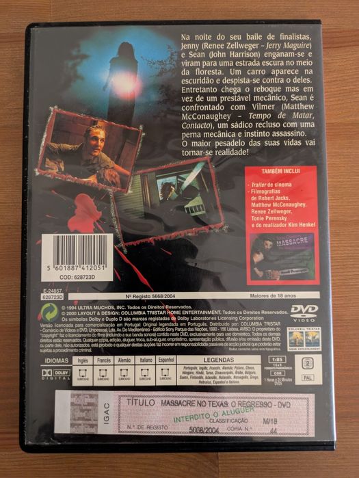DVD " Massacre no Texas - O Regresso " 1994  (Opt. Estado)