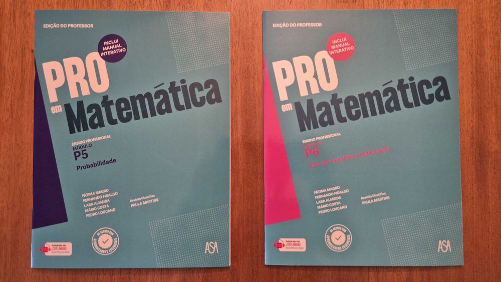 Vendo Dossier Professor e Manuais PRO EM MATEMÁTICA, Ano 3 - Profissional P5, P6, OP7, OP14 a OP18 - NOVO!