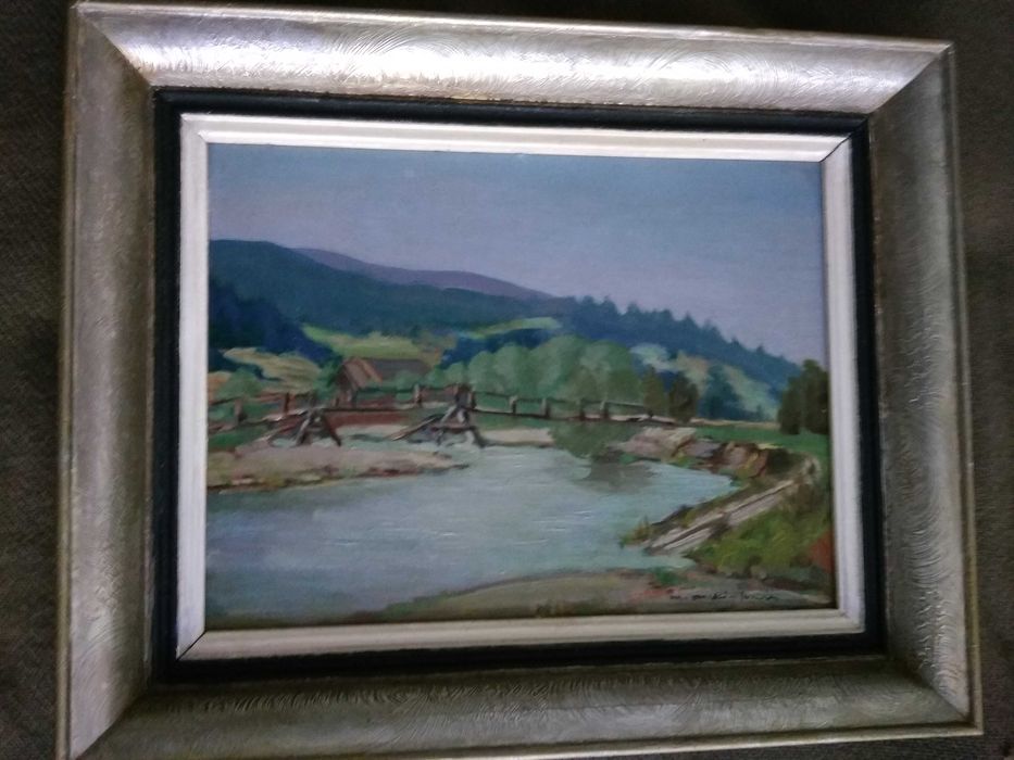 Olejny stary pejzaż sygn. M. Oracki -Serwin