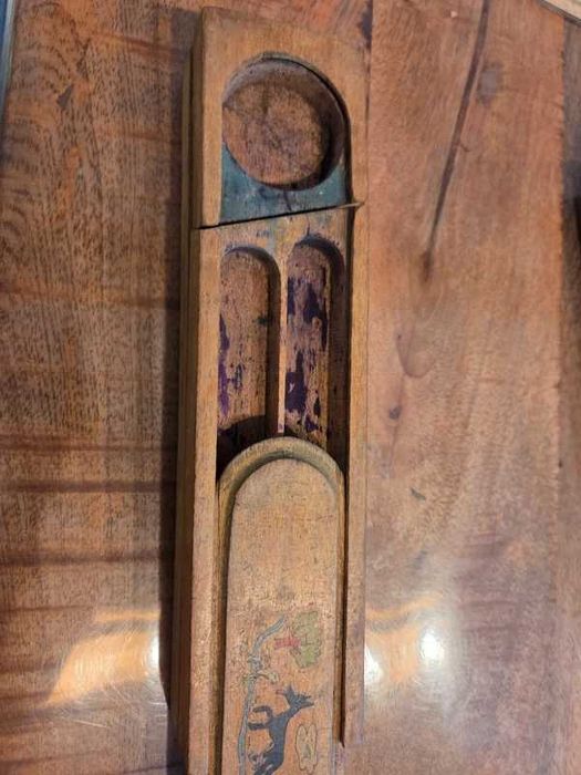 Lote de 3 estojos de madeira escolares antigos dos anos 50