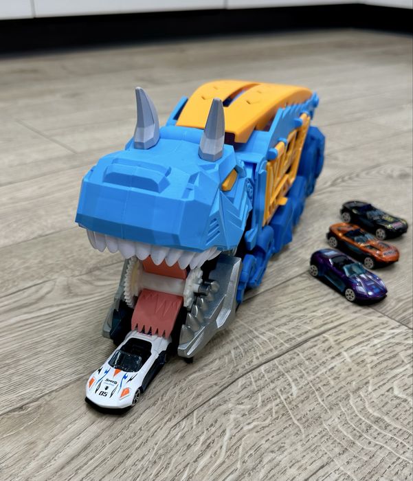 Трейлер-автовоз «Дино» з треком на спині + 6 машинок