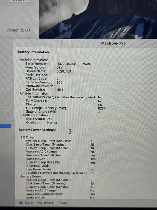 Macbook Pro 15 - 2019 - i9/512GB SSD/16GB RAM