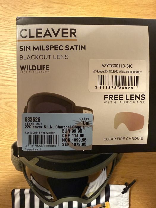 Oculos ski/snowboard vonzipper cleaver + lente extra