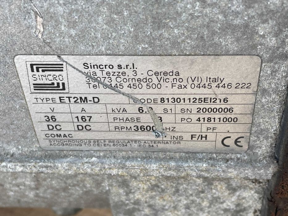 ET2M-D SINCRO  Generator et2m-d generator 6,0 kva prądnica