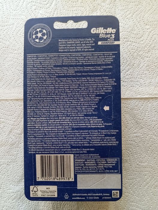 Gillette blue 3 Plus champion League Edition 8 szt.