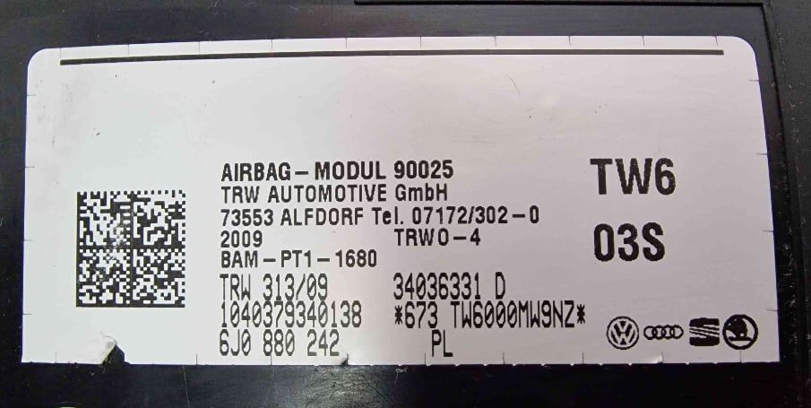 Airbag Banco Direito 34036331D - SEAT IBIZA IV