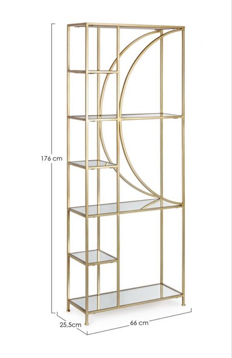 Estante vertical dourada