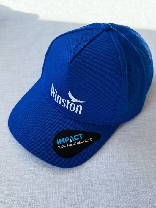 Niebieska czapka z daszkiem Winston blue cotton cap unisex promo merch