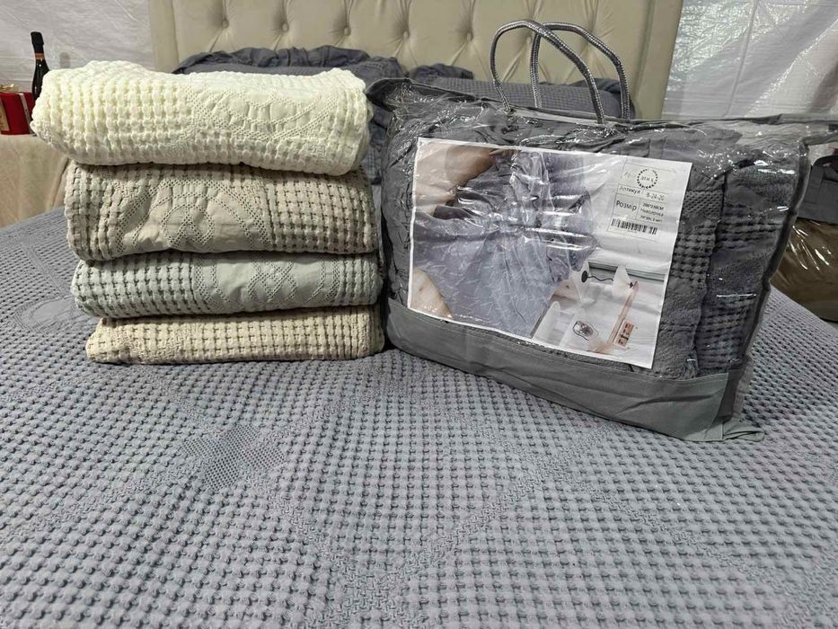 Якісне натуральне бавовняні вафельні накидки покривала Діма/Koloco