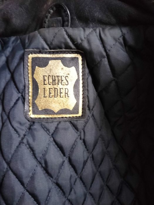 Шкіряна куртка ECHTES LEDER мото косуха пілот бомпер