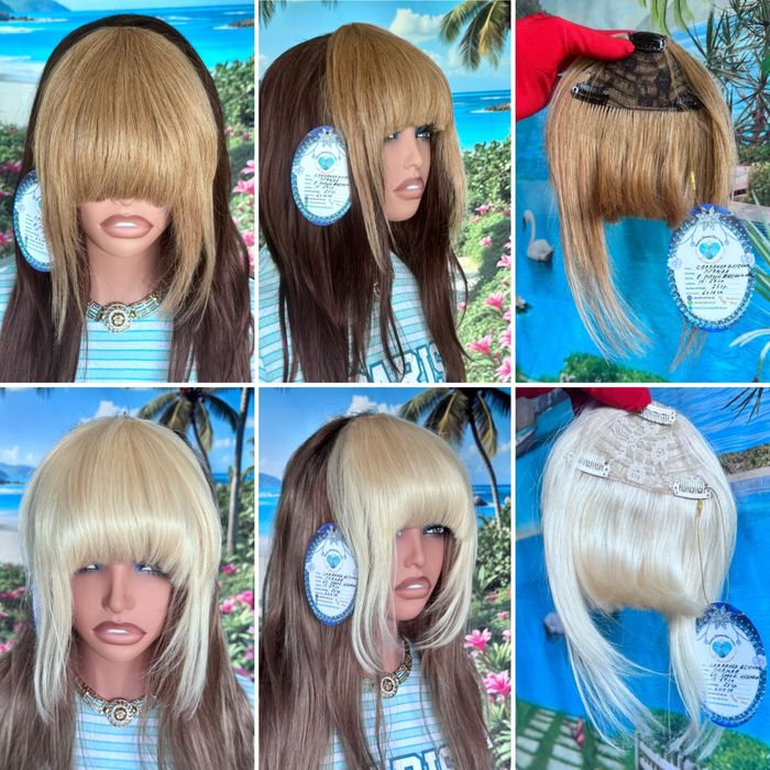 Натуральная накладная густая 3D чёлка славянские детские волосы