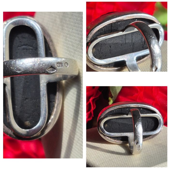 Przepiękny duży pierścionek ze srebra 925  Turmalin rozmiar 16