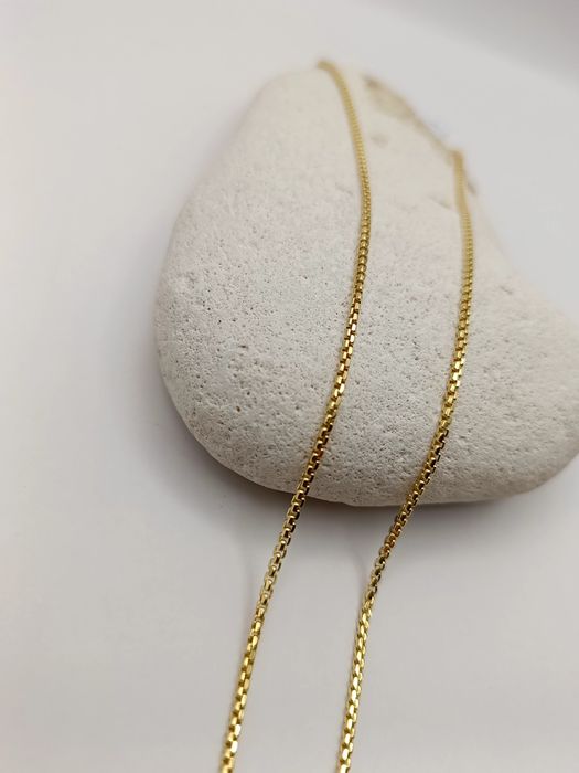 Złoty Łańcuszek Kostka Okrągła 50cm Pr.585 Nowy Zapraszamy